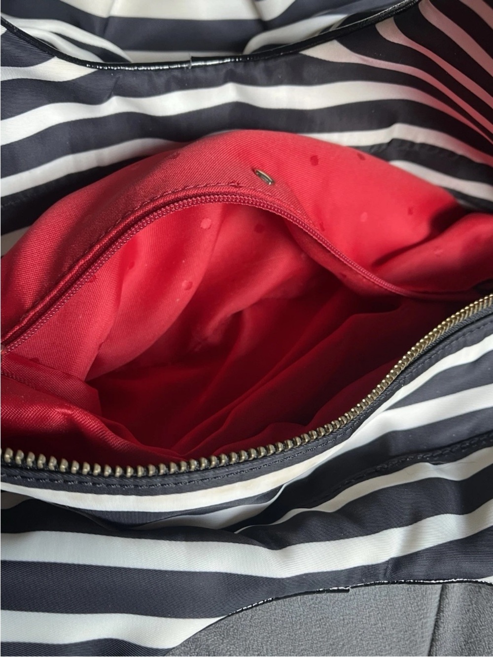 kate spade Black & White Striped Bow Handbag/Tote - Picture 8 of 16